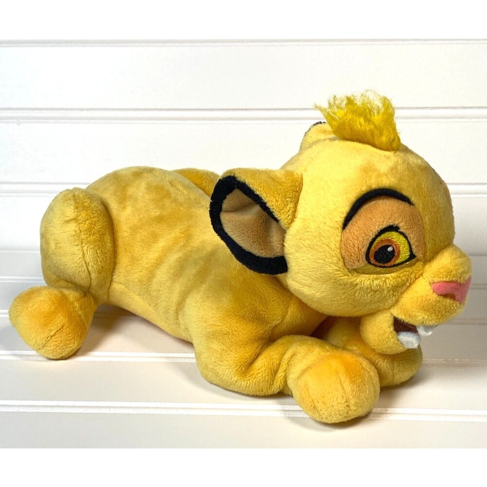 Vintage Disney The Lion King Simba 10” Plush Stuffed Animal Toy Laying Down